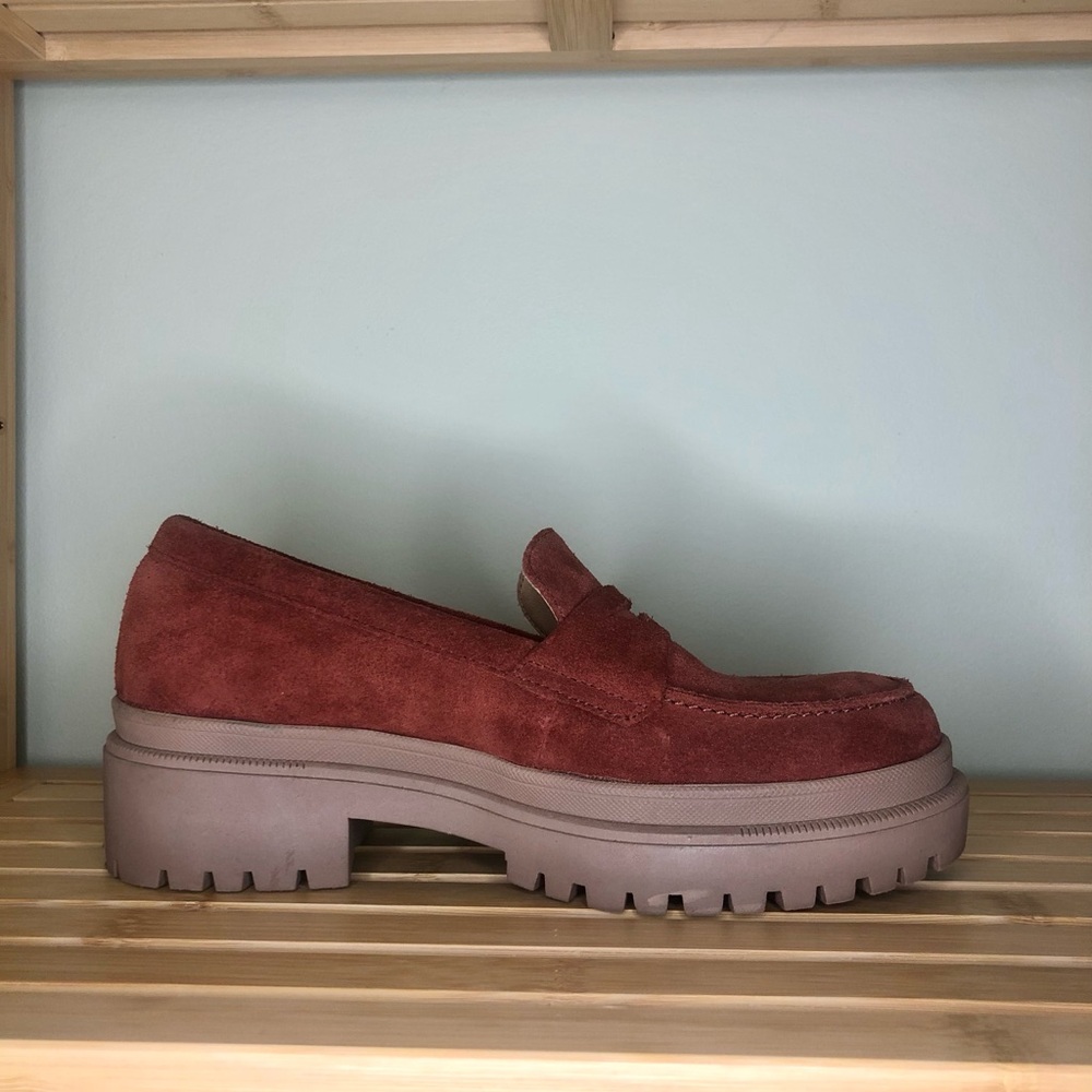 Suede Loafers in Rust Brown - Picture 2 of 6